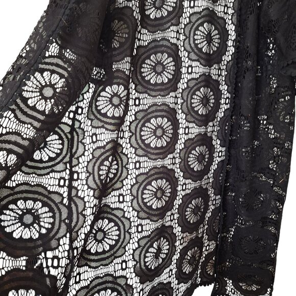 Wild Moss Black Lace Kimono Duster Cardigan Size S - Picture 7 of 7